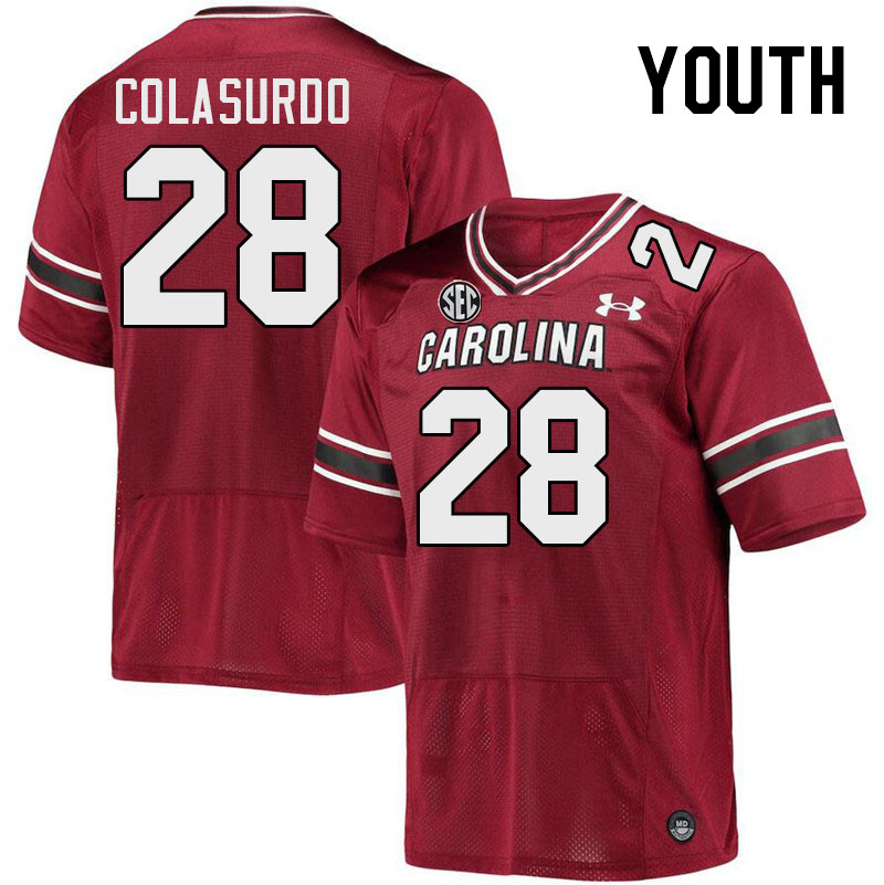 Youth #28 Andrew Colasurdo South Carolina Gamecocks College Football Jerseys Stitched-Garnet